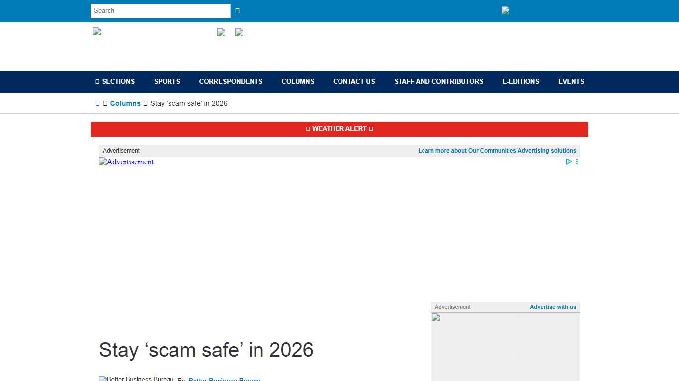 Stay ‘scam safe’ in 2026 – Our Communities
